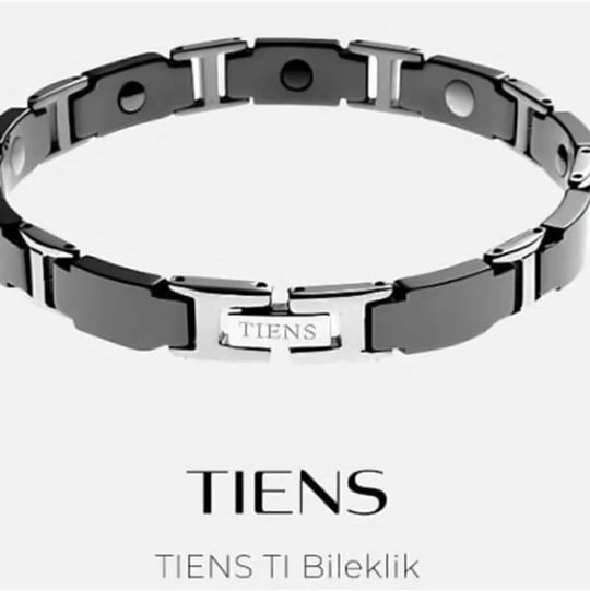 Tiens Ti Kristal Siyah Bileklik, Titanyum, Unisex