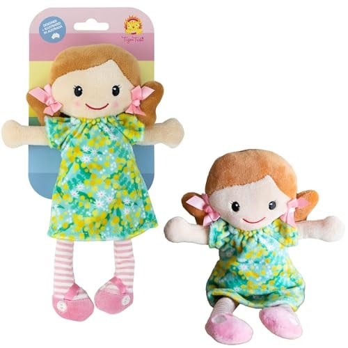 Tiger Tribe 25 cm Yıkanabilir Bez Bebek Sevimli ve Sevimli Çiçekli Elbise - Nellie - Yaş 0+