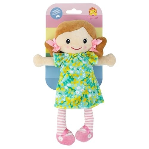 Tiger Tribe 25 cm Yıkanabilir Bez Bebek Sevimli ve Sevimli Çiçekli Elbise - Nellie - Yaş 0+
