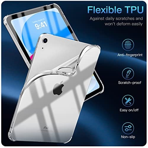 TiMOVO Clear Case for iPad (A16) 11th Generation 11 Inch 2025, iPad 10th Generation Case 10.9 Inch 2022, Slim & Lightweight Soft TPU Transparent Back Protective Cover, Clear