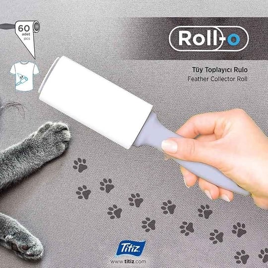 Titiz, Kedi Köpek Saç Kıl Tüy Toplayıcı Rulo, 1 Rulo 2 Yedek Her Biri 60 Yaprak