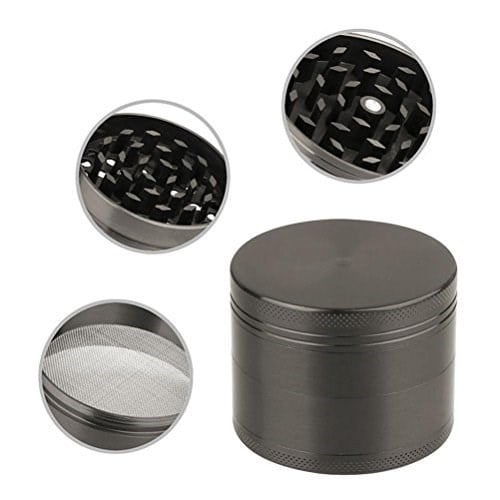 Tobacco Öğütücü, Tütün Baharat Öğütücü, Ot Alaşımı, Duman 4 Katmanlı Metal Öğütücü, Gri