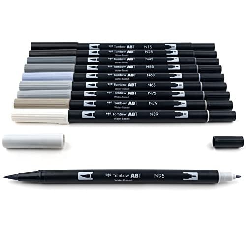 Tombow AB-T Dual Brush Pen G.Kalem Seti Grayscale (Gri Tonlar) 10 renk