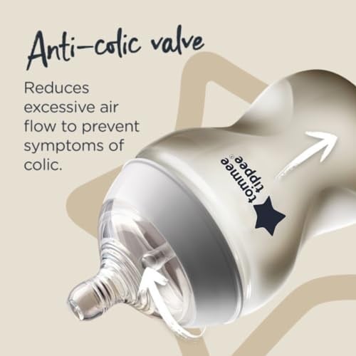 Tommee Tippee Closer to Nature Easi-Vent içecek süpürgesi, yavaş gıda akışı, 0 aydan itibaren, 2li set