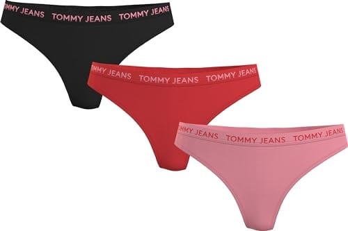 Tommy Hilfiger 3Lü Paket High Rise Thong Kadın Iç Giyim, Mor, Xs