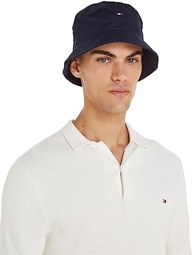 Tommy Hilfiger Erkek BAYRAĞI KOVA ŞAPKA BAYRAK KOVA ŞAPKA, Çöl Gökyüzü, Tek Beden