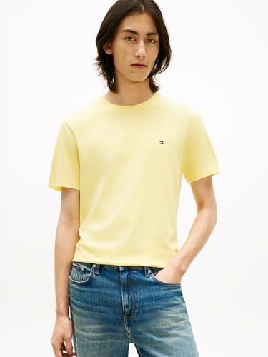 TOMMY HILFIGER Erkek ESS Mevsimsel REG FIT Düz Tişört S/S Tişört
