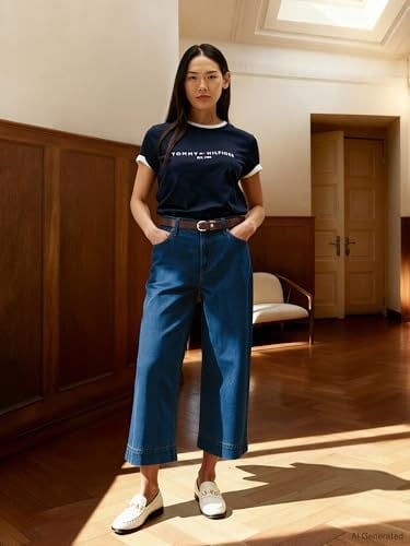 Tommy Hilfiger Kadın Kısa Kollu Tişört Heritage Hilfiger C-nk Reg Tee