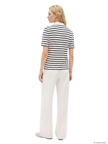 Tommy Hilfiger Kadın Polo Yaka T-shirt WW0WW432240BF, Mavi, S