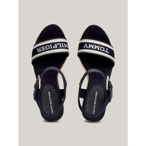 Tommy Hilfiger Mono Webbing High Wedge Sandal SandaletKadın