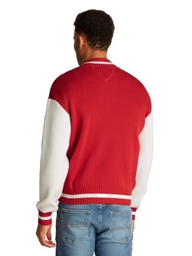 Tommy Hilfiger TJM RLX VARSITY BASEBALL SWEATER Polo Kazak Erkek