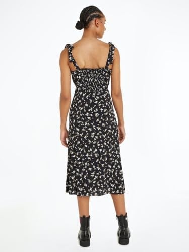 Tommy Hilfiger Tjw Midi Floral Ruffle Dress Elbise Kadın