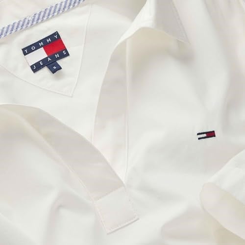 TOMMY HILFIGER TOMMY HILFIGER Kadın Marka Logolu Günlük Kullanıma Uygun Beyaz1 Gömlek DW0DW22596 YBL - Bedenler: XS, S, M, L