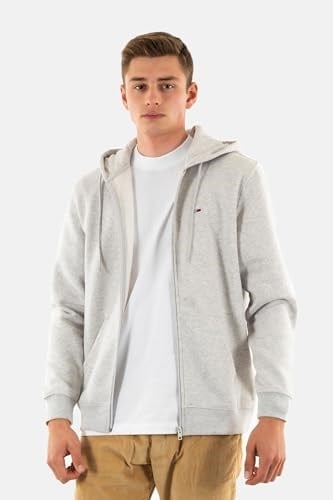 Tommy Jeans Erkek kapüşonlu sweatshirt, fermuarlı, bayrak, fermuarlı, Thru kapüşonlu