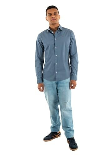 Tommy Jeans TJM ORIGINAL STRETCH SHIRT Uzun kollu gömlekler/dokuma üstler Erkek