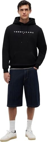 Tommy Jeans TJM REG LINEAR LOGO HOODIE EXT Sweatshirt Erkek - Bedenler: 3XL, 4XL, XS, S, M, L, XL, XXL