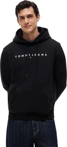 Tommy Jeans TJM REG LINEAR LOGO HOODIE EXT Sweatshirt Erkek - Bedenler: 3XL, 4XL, XS, S, M, L, XL, XXL