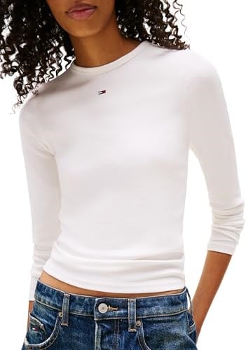 Tommy Jeans TJW SLIM ESSENTIAL RIB LS Tişört Kadın