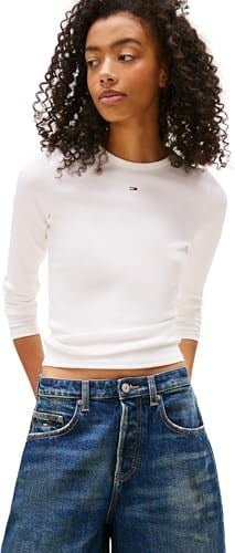 Tommy Jeans TJW SLIM ESSENTIAL RIB LS Tişört Kadın