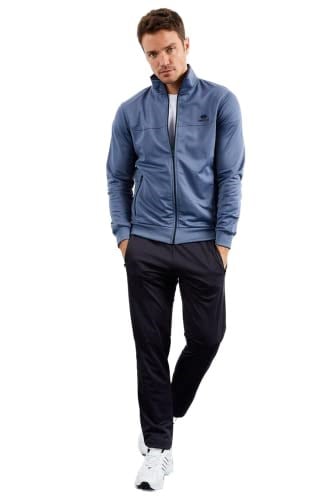 TOMMY LIFE TOMMYLIFE Lacivert Dik Yaka Fermuarlı Standart Kalıp Klasik Paça Eşofman Takımı, T09ER-85162