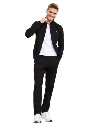 TOMMY LIFE TOMMYLIFE Siyah Dik Yaka Fermuarlı Rahat Form Klasik Paça Eşofman Takımı - 85072, T01ER-85072