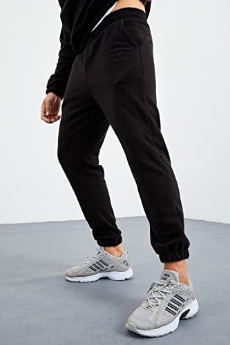TOMMYLIFE Lacivert Yarım Fermuar Dik Yaka Lastik Paça Polar Erkek Eşofman Takımı - 85159