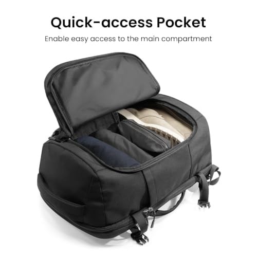 tomtoc 28-40L Seyahat Sırt Çantası, TSA Uyumlu Kabin Bagajı, Su Geçirmez, Hafif, Dayanıklı, Laptop, İş, Günlük, Hafta Sonu ve Seyahat Kullanımı, Weekender, Business, Hafif Backpack