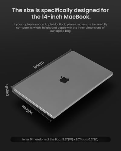 tomtoc 360° Laptop Kılıfı, Yeni 14 inç MacBook Pro M5/M4/M3/M2/M1 Pro/Max A3434/A3112/A3401/A3185/A2992/A2918 (2025–2021), Suya Dayanıklı Laptop Çantası, 13,8