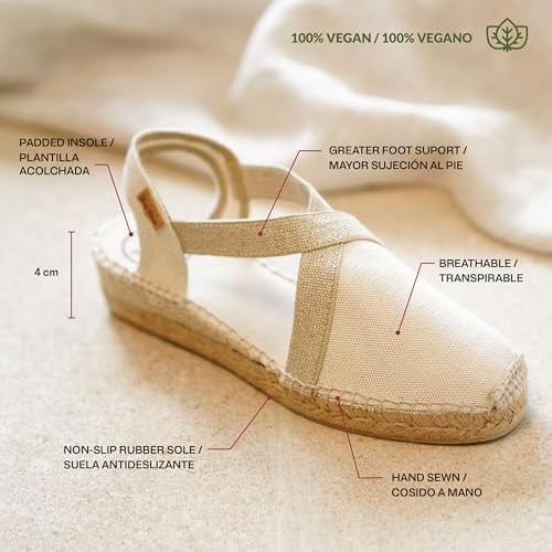 TONI PONS VERDI-V - Vegan wedge espadrille for women by Toni Pons made of cotton fabric.