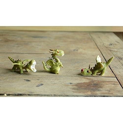 Top Collection 4414 Minyatür Peri Bahçesi ve Teraryum Uğur Böceği Heykeli ile Oynayan Mini Ejderha, Küçük