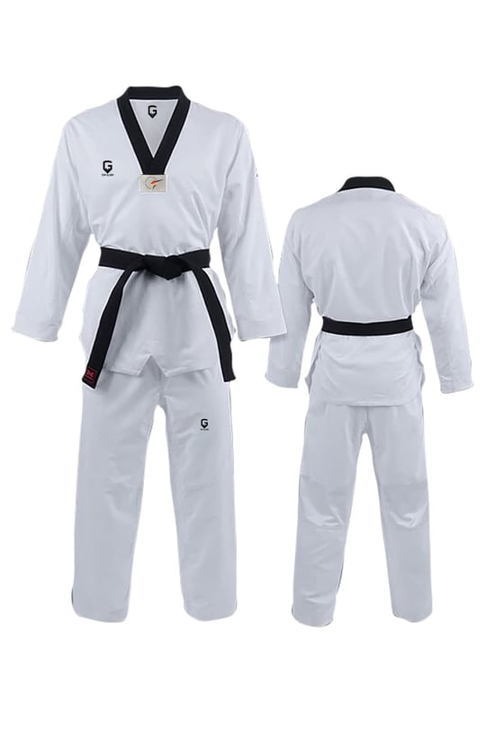 TOP GLORY (T1377) KOPYA - TOP GLORY Fitilli Siyah Yaka Taekwondo Elbisesi Dobok-