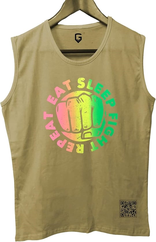 TOP GLORY (T516) EatSleepX Tank Top Kolsuz Sporcu TShirt-