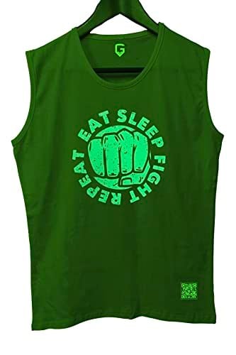 TOP GLORY (T522) EatSleep Tank Top Kolsuz Sporcu TShirt-