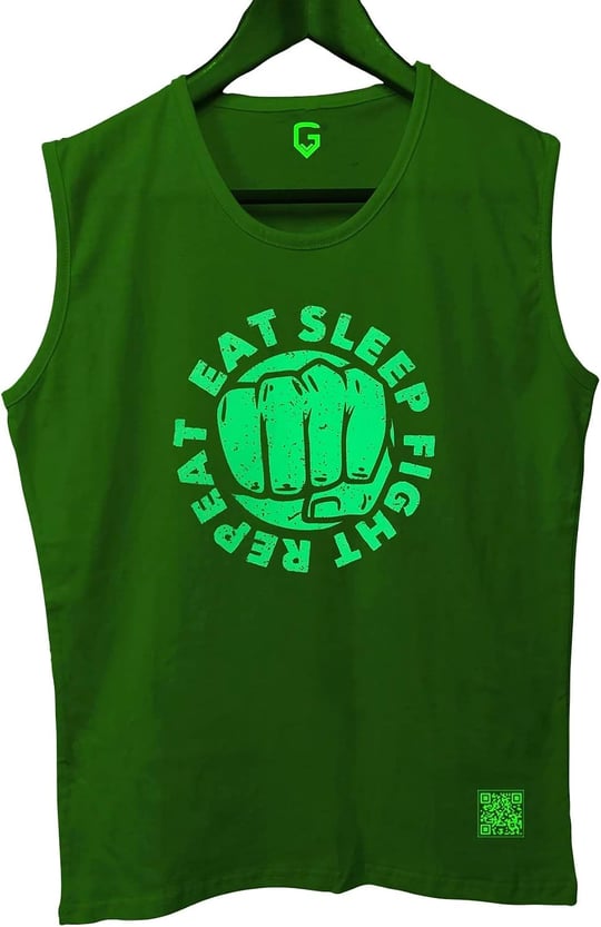 TOP GLORY (T522) EatSleep Tank Top Kolsuz Sporcu TShirt-