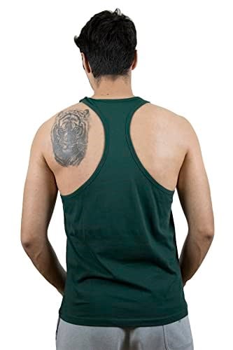 TOP GLORY (T805) Erkek Yeşil Rockandroll Fitness Gym Tank Top Sporcu Atleti-