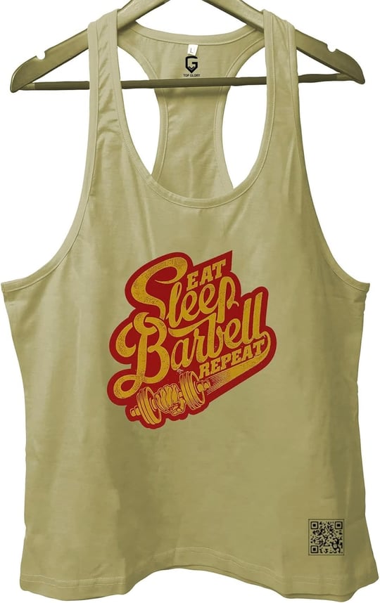 TOP GLORY (T93) SleepBarbell Fitness Gym Tank Top Sporcu Atleti-