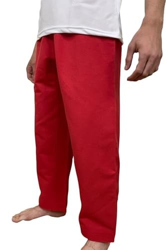 Top Glory Taekwondo Alt Dobok Kırmızı Taekwondo Pantolon - Fitilli dobok