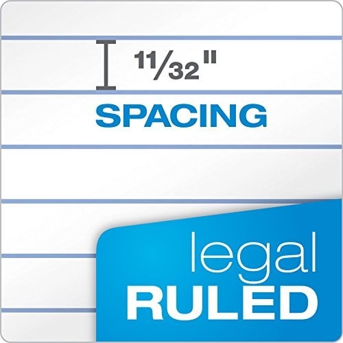 TOPS 8,5 x 11 Yasal Ped, 12li Paket, The Legal Pad Markası, Geniş Çizgili, Beyaz Kağıt, Yazı Defteri Başına 50 Yaprak, ABDde Üretilmiştir (7533)