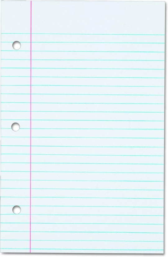 Tops notebook Filler kağıt, çizgili, 21,6 x 14 cm, delikli, Schwergewicht, 100 yaprak/paket (62304)
