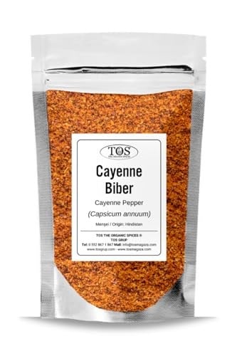 TOS The Organic Spices Cayenne Biber 1 Kg (1. Kalite) Capsicum Annuum, TOS5589