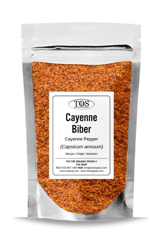 TOS The Organic Spices Cayenne Biber 1 Kg (1. Kalite) Capsicum Annuum, TOS5589