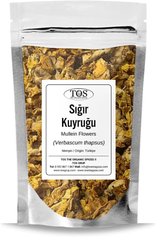 TOS The Organic Spices Sığır Kuyruğu Otu 50 gr (1. KALİTE) Verbascum Thapsus / Mullein Flowers, TOS324