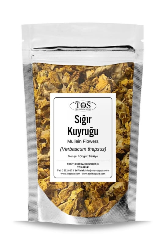 TOS The Organic Spices Sığır Kuyruğu Otu 50 gr (1. KALİTE) Verbascum Thapsus / Mullein Flowers, TOS324