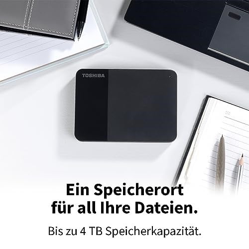 Toshiba 4TB Canvio Ready - taşınabilir harici 2,5 inç sabit disk, SuperSpeed USB 3.2 Gen 1, Microsoft Windows 7, 8 ve 10 ile uyumlu, siyah (HDTB410EK3AA)