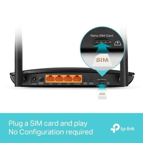 TP-Link Archer MR600, 4G+ Cat6 AC1200 Mbps Wireless Dual-Band Gigabit Router, 4G/3G SIM Yuvası, MU-MIMO Teknolojisi, Yapılandırma Gerektirmez, Konuk Ağı ve Ebeveyn Kontrolü Desteği