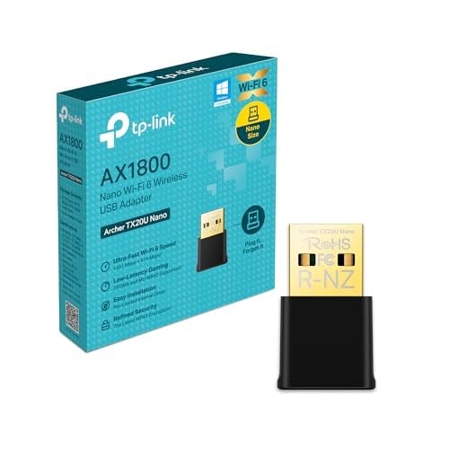 TP-Link Archer TX20U Nano, AX1800 Mbps, Çift Bant, MU-MIMO, USB 2.0, WPA3, Windows 10/11 Uyumlu, Wi-Fi 6 Nano USB Adaptör