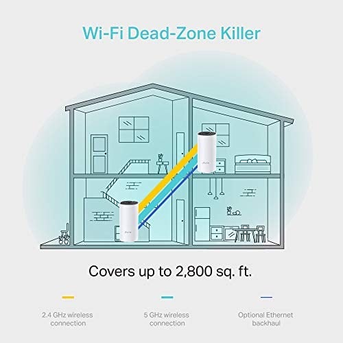 TP-Link Deco M4 2-pack, AC1200 Mbps, Dual-Band, Gigabit Portları, 100 Cihaza Kadar Bağlanılabilirlik, 260 m²ye Kadar Kapsama, Mobil Uygulama ile Kolay Kurulum, Wi-Fi 5 Mesh Sistemi