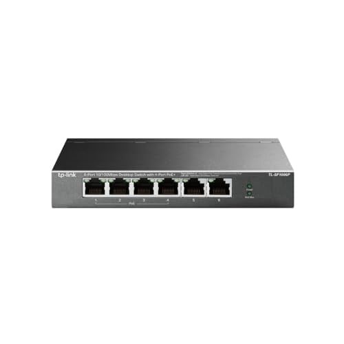 TP-Link TL-SF1006P, 6-Port 10/100Mbps Desktop Switch with 4-Port PoE+
