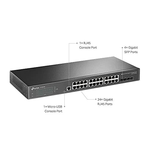 TP-Link TL-SG3428, JetStream 24-Port Gigabit L2 Managed Switch with 4 SFP Slots