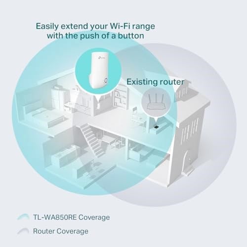 TP-Link TL-WA850RE, N300 Mbps Wi-Fi Menzil Genişletici, 1 Ethernet Bağlantı Noktalı Wi-Fi Güçlendirici/Hotspot, Access Point Modu, Tüm Wi-Fi Yönlendiriciler ile Çalışır